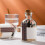 4 Probefläschchen, Exponatflasche, Glasröhrchen mit 7