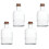 4 Probefläschchen, Exponatflasche, Glasröhrchen mit 5