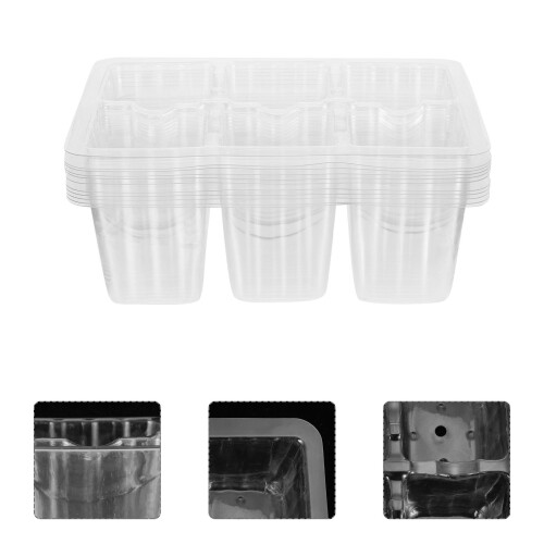 10 Zes- Transparante Plastic Kweekpot Voor Thuis 2