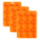 3Stk 9- Silikon Eiswürfelform Kuchenform DIY Eismacher Orange 1