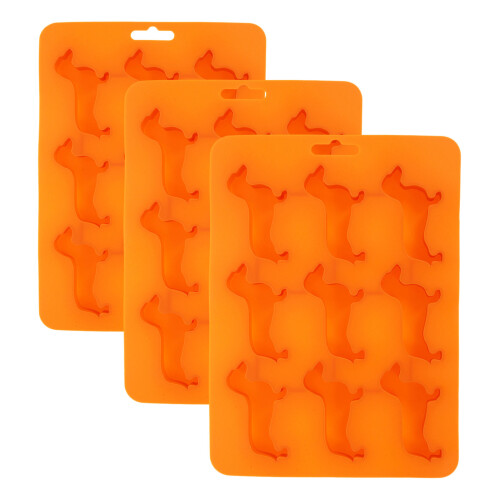3Stk 9- Silikon Eiswürfelform Kuchenform DIY Eismacher Orange