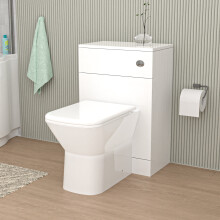 Nes Home 500mm WC Unit & Rimless Square Back To Wall Toilet With Cistern