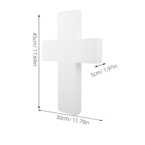 White Foam Cross Model for Crafting Religious Celebrations 2