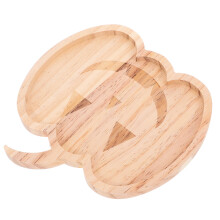 Houten pompoen servierblad voor Halloween met houder voor snacks