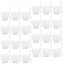 60 Transparente Dessertbecher Mit Löffel Für Pudding Cupcakes Party