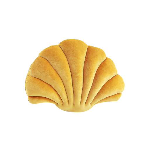 1pc Shell Shape Plush Pillow Cushion for Home Office Car Use Yellow