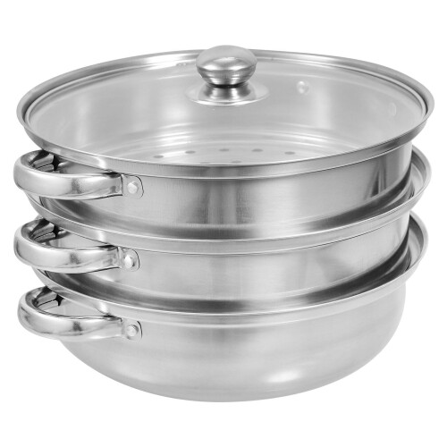 1 Set 3-Tier Stainless Steel Steaming Pot Cookware