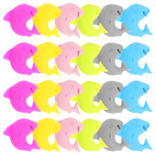 24Pcs Shark Shaped Silicone Wine Glass Markers Reusable