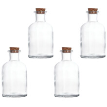 4Pcs Clear Glass Storage Bottles For Wishing And Sub Use