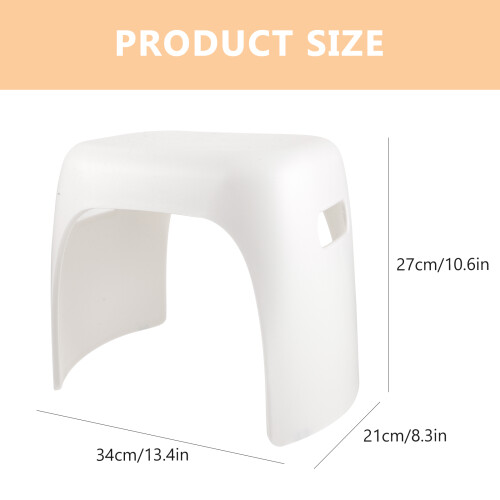 1Pc Plastic Stool Lightweight Portable Footstool For Kids (White) 2