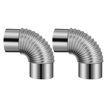 2pcs 90-degree stainless steel stove pipe elbow for indoor camping