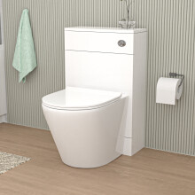 Nes Home 500mm Back To Wall Rimless Toilet with WC Unit Gloss White