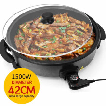 Multi Cooker Electric Frying Pan Large Pot with Lid 42cm Temp Control