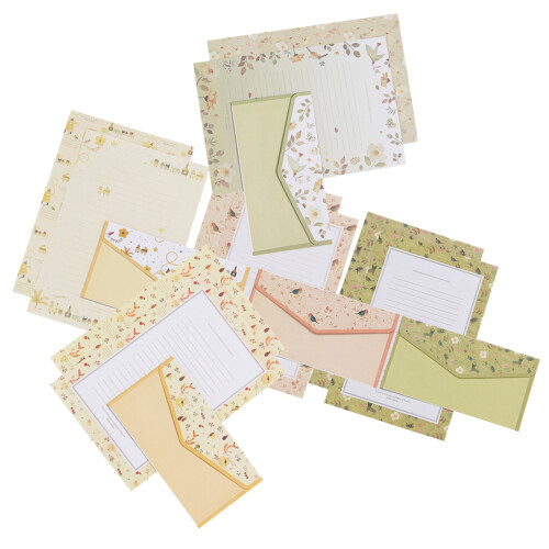 5 conjuntos/45 peças - kit envelopes e papel carta com flores