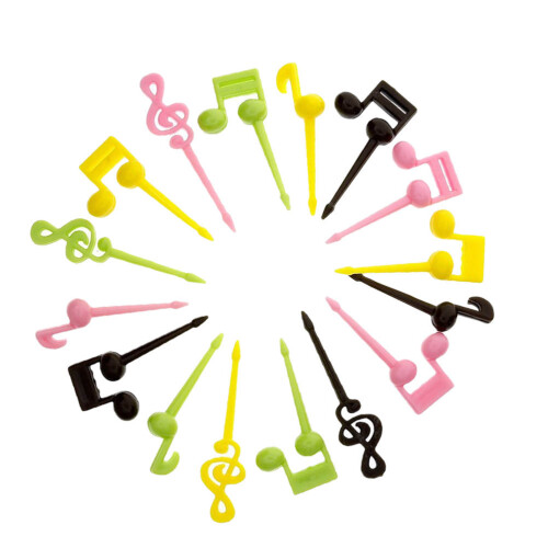 32 Kinder Essstäbchen Mit Musiknote Obstspieße Dekorative Gabel