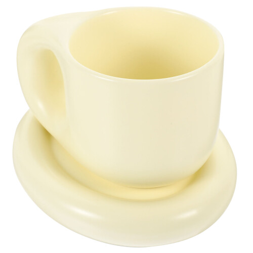 1 Set Keramik Kaffeetasse Mit Dickem Unterteller