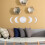 5Pcs Phase Wall Mirror Wooden Frame Acrylic Bedroom Decor 6