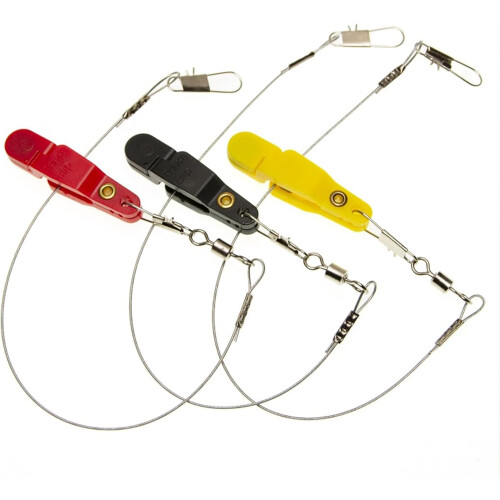 Fishing Line Clamps With Wire Rope Release Adjustable Tension Downrigger Outriggers Clip Black 2
