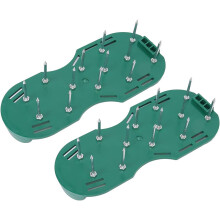 Lawn Aerator Shoes, Universal Fit, Reusable Garden Equipment, Grass Aeration With Stainless Steel Shovel, Sandals, Green