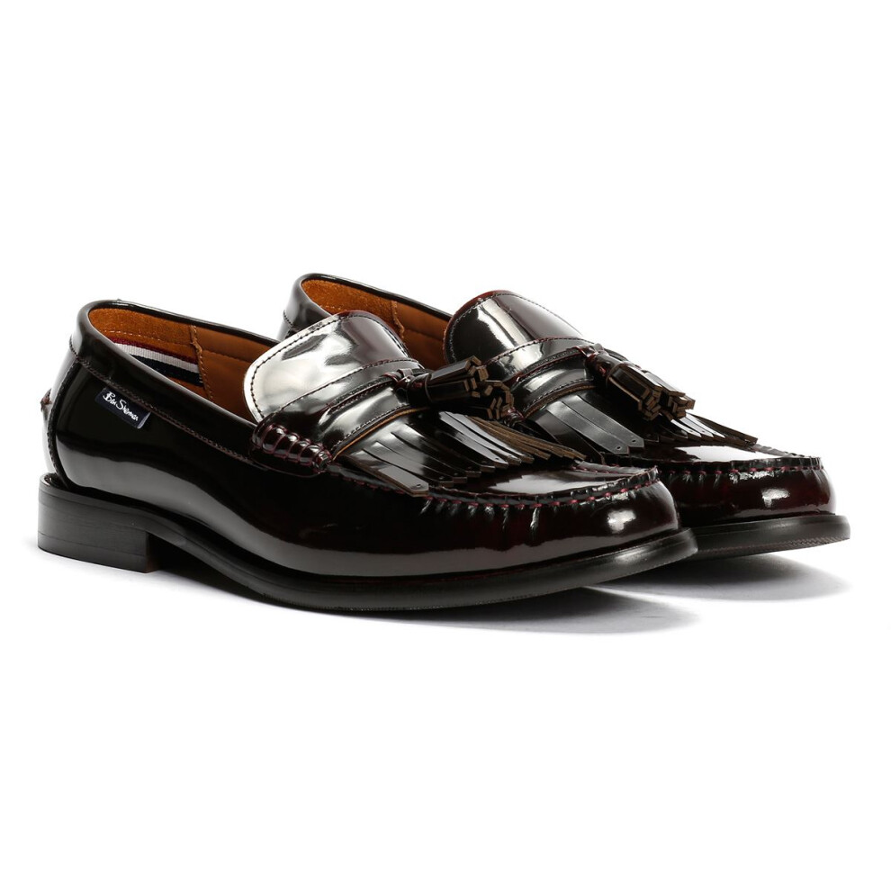 Ben Sherman (, 9 (Adults')) Buster Leather Men's Burgundy Loafers Red
