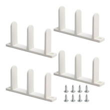 Bottom Guide for Sliding Doors - 4 Pieces, White, Screws Included, Spare Parts, Parallel Rails for Cupboards