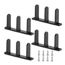 Wardrobe Door Guide For Flooring 4-Piece Bypass Door Bottom Rail Mounting Set With Screws For Wardrobe Inside Black