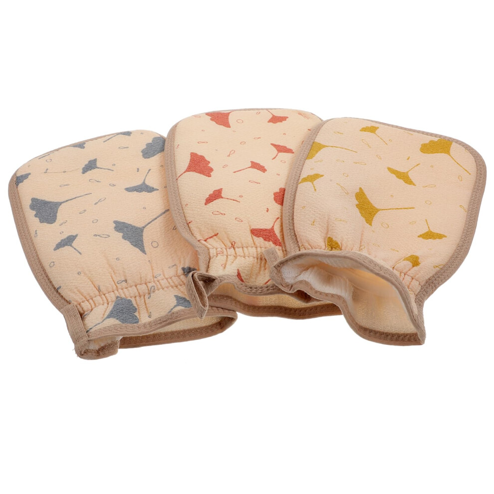 3Pcs Exfoliating Bath Gloves Dual Sided Scrubbing Towels For Skin Cleaning Shower Safe Skin Friendly Material