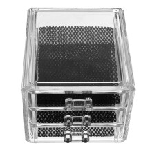 1Pc Home Desktop Storage Box For Cosmetics (Black, Transparent)