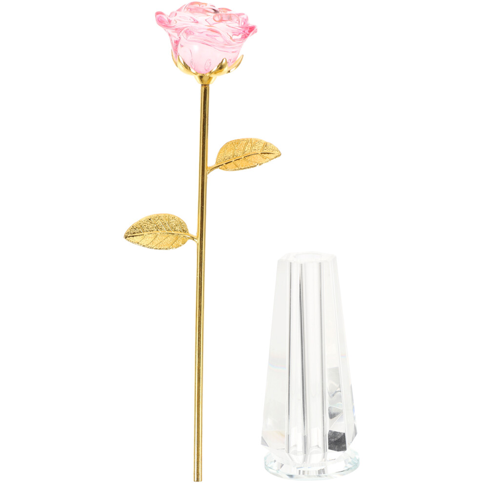 3 Sets Valentine's Day Crystal Flower Gift with Vase Stand-image-OPC-PKVHWJR-NEW