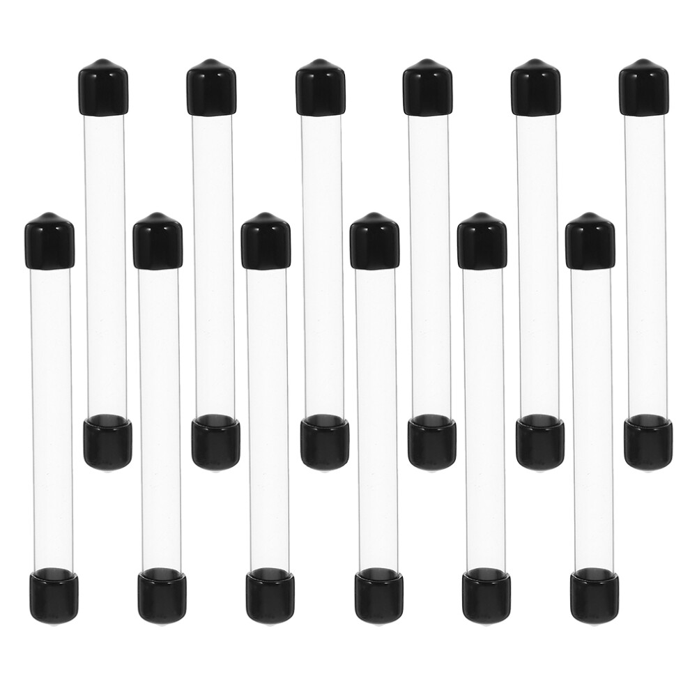 12pcs clear hard plastic round storage tubes with lids-image-OPC-PKVHYRR-NEW