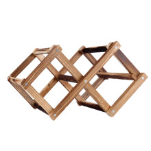 1pc Ooden Wine Display Rack Foldable Wine Storage Shelf For Home Brown