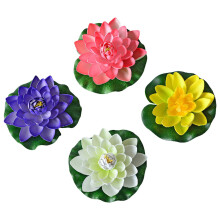 12 Pcs Plastic Lotus Decoration Floating Ornaments For Pond