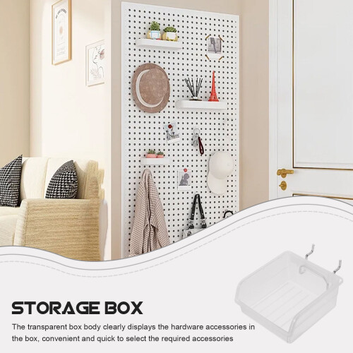 Heavy Duty Pegboard Bin Large Capacity Transparent Storage Organizer 2