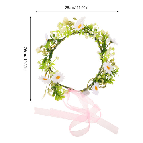 2pcs Light Up Flower Crown Glowing Daisy Fairy Headband 2
