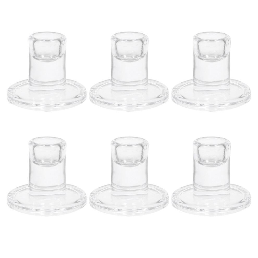 6pcs Clear Crystal Taper Candle Holders for Weddings Parties-image-OPC-PKVHZNB-NEW