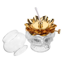 Glass Kerosene Oil Lamp: Vintage Lotus Lantern - Retro Indoor Light