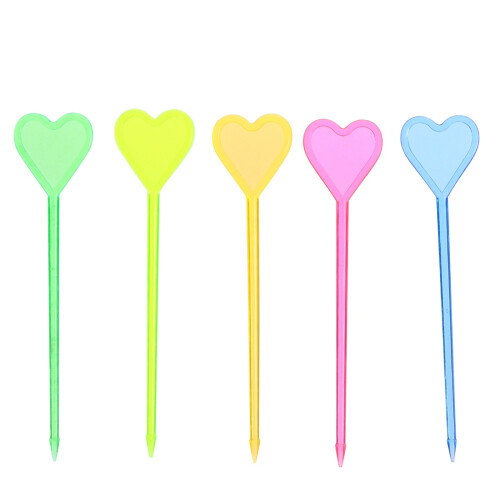 50Pcs Heart Picks Cake Mixed Colors 2