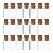 24Pcs Small Glass Bottles With Cork Lids For Messages And Wishes