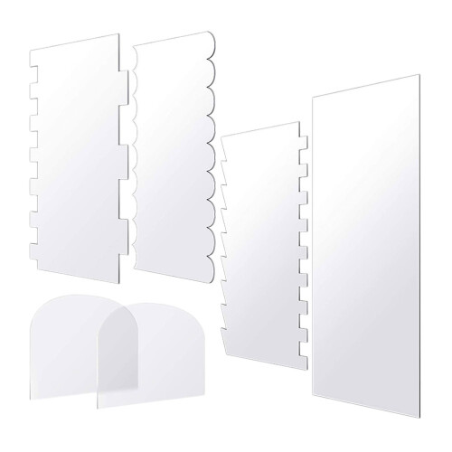 6Pcs Acrylic Cake Scrapers For Baking And Cake Cutting