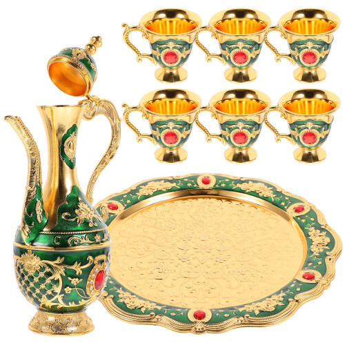 1 Set Wine Pot Tea Set with Delicate Cups Vintage Style 2