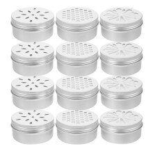 12Pcs Metal Round Tins 80G Aluminum With Screw Lid For Storage
