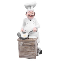 3 Pcs Chef Model European Style Resin Mini Cook Statue For Restaurant
