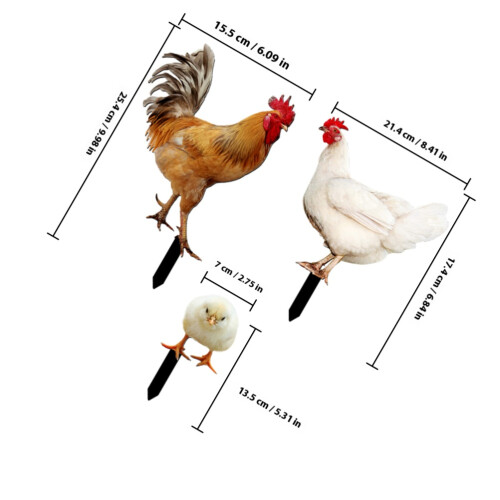 Garden Stakes Decor Acrylic 3pcs 1
