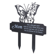 Butterfly Memorial Stake For Cemetery Elegant Metal Garden Decoration