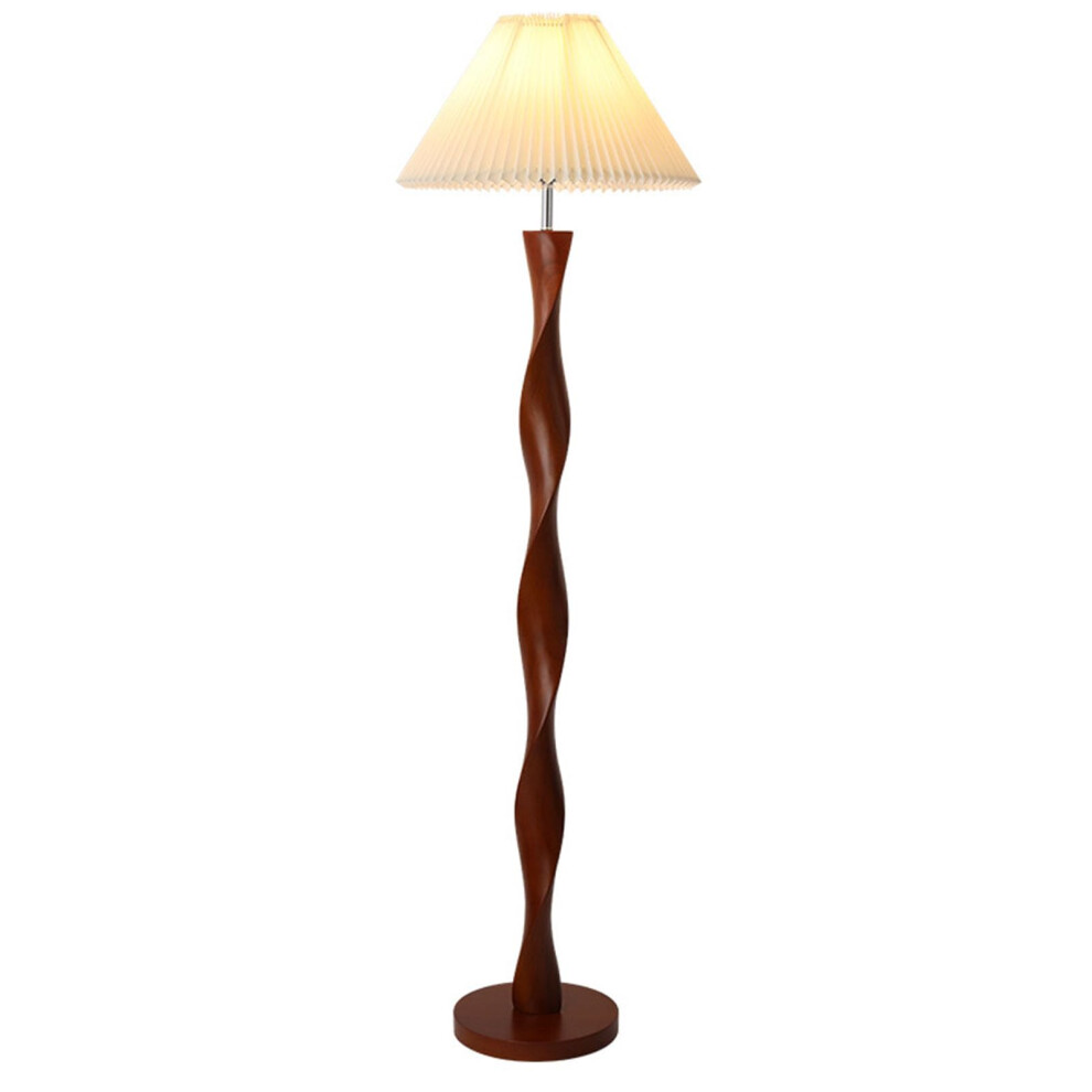 Floor Lamp Corner Standing Lamp Vintage Pole Lamp Light Golden Fabric Shade Rustic Tall Stand Up Lamp-image-OPC-PKVJTZQ-NEW