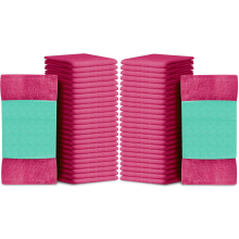 100X Luxury Face Cloth 100% Egyptian Cotton White Flannels Wash Cloths (Pink)