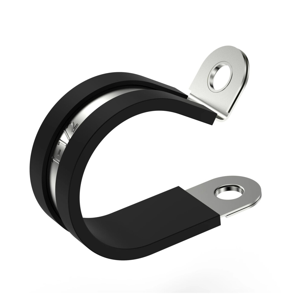 Pipe Clamp 12 Pcs 304 Stainless Steel Rubber-Lined P Clip Cable Clamp 45Mm 9354506058593