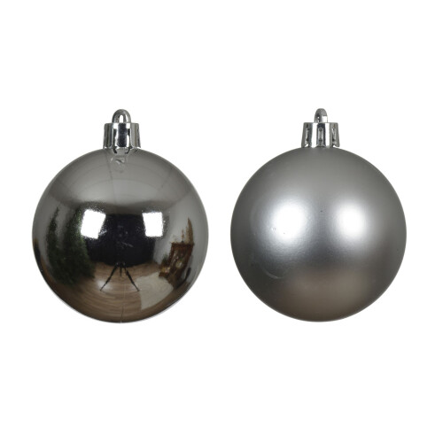 30 Silver Christmas baubles 4cm 5cm 6cm matt and gloss 2