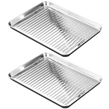 2Stück Toast Backblech Keks Antihaft Ofen Blech