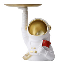 1St Astronautenförmiges Aufbewahrungstablett Schmuck Sammelplatte Weiß